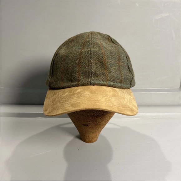 Hawkings Mcgill Other - Hawkins Countryman 100% Wool Baseball Cap Hat Adjustable Suede Strap Tweed Plaid